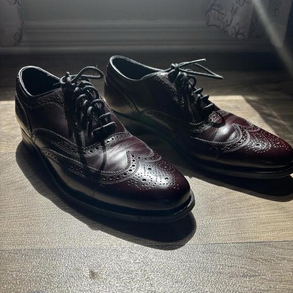 Florsheim Imperial Burgundy Leather Wingtip Sz 9.5 - Picture 2 of 9